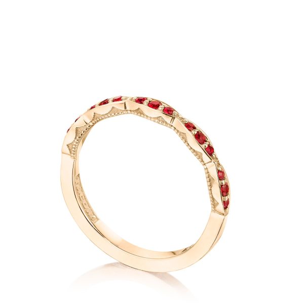 Marquise Design Wedding Band with Ruby - Image 3