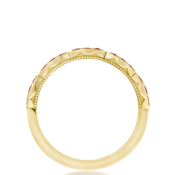 Marquise Design Wedding Band with Ruby - Image 2