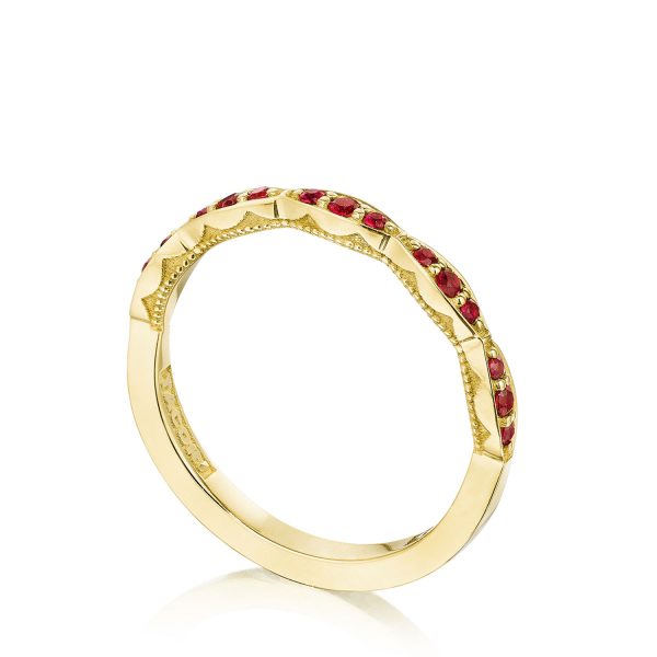 Marquise Design Wedding Band with Ruby - Image 3