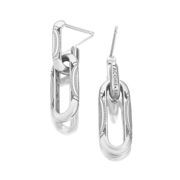 Double Link Earrings, Milgrain - Image 2