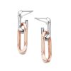 Double Link Earrings, Milgrain Two-Tone