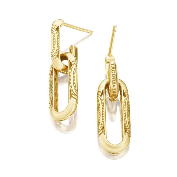 Double Link Earrings, Milgrain - Image 2