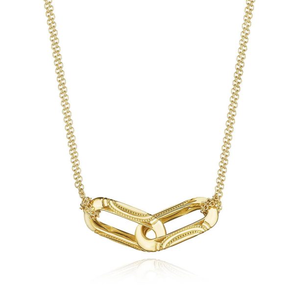 Double Link Pendant, Milgrain