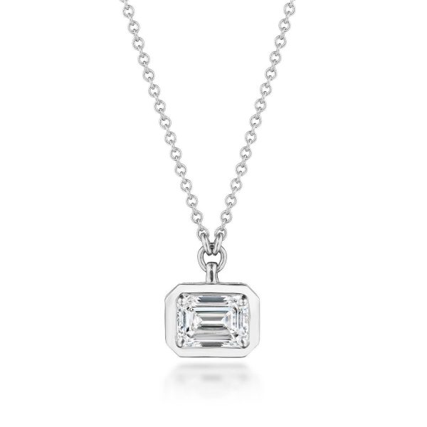 Emerald Cut Diamond Necklace
