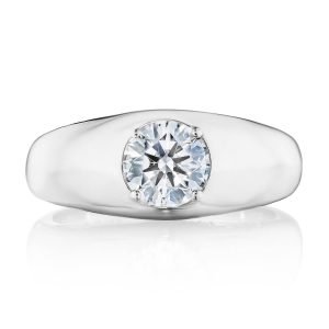 Domed Round Cut Diamond Ring
