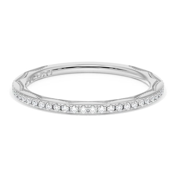 French Pavé Diamond Wedding Band, 1.70mm
