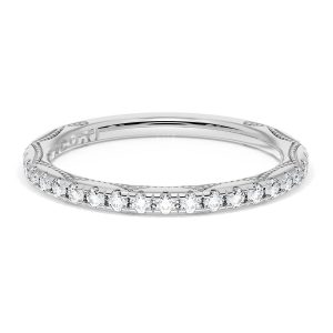 French Pavé Diamond Wedding Band, 2.0mm