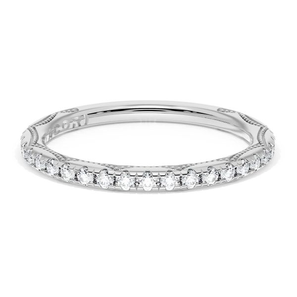 French Pavé Diamond Wedding Band, 2.0mm