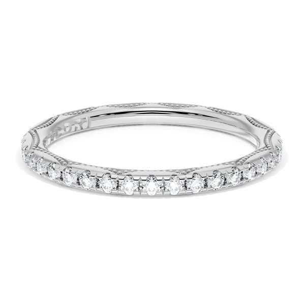 French Pavé Diamond Wedding Band, 2.0mm