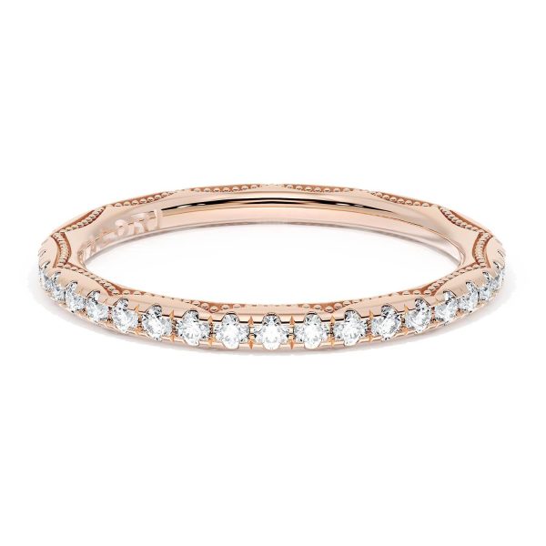 French Pavé Diamond Wedding Band, 2.0mm