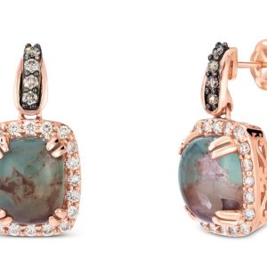 14K STRAWBERRY GOLD DIAMOND AQUAPRASE CANDY EARRIN