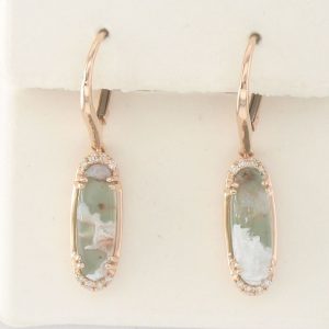 14K STRAWBERRY GOLD DIAMOND AQUAPRASE CANDY EARRIN