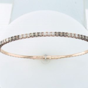 14K STRAWBERRY GOLD DIAMOND  BANGLE