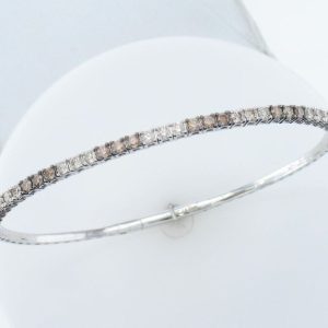 14K WHITE GOLD DIAMOND  BANGLE