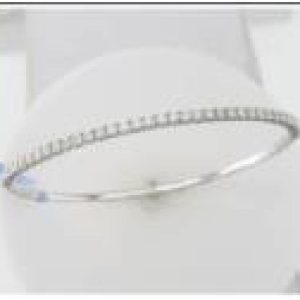 14K WHITE GOLD DIAMOND RUBY BANGLE