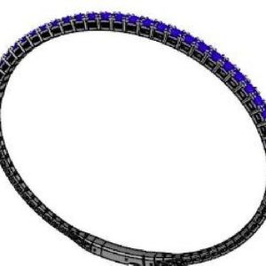 14K WHITE GOLD SAPPHIRE OMBRE BANGLE