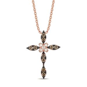14K STRAWBERRY GOLD DIAMOND  PENDANT