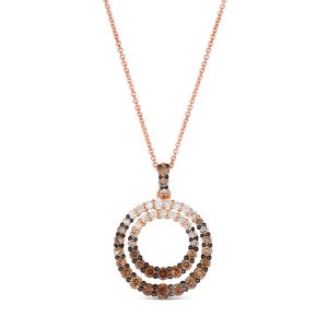 14K STRAWBERRY GOLD DIAMOND  PENDANT
