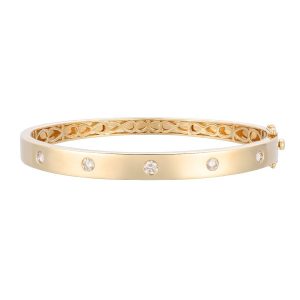 14K YELLOW GOLD DIAMOND  BANGLE