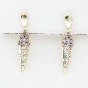 14K YELLOW GOLD DIAMOND  EARRINGS