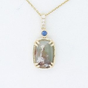14K YELLOW GOLD DIAMOND AQUAPRASE CANDY, SAPPHIRE