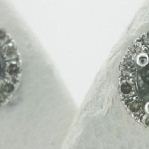 14K WHITE GOLD DIAMOND MONTANA SAPPHIRE EARRINGS