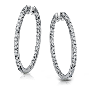 Hoop Earring in 18k Gold with Diamonds