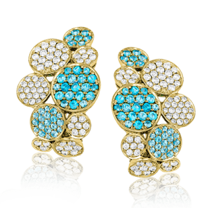 Color Earring in 18k Gold with Diamonds