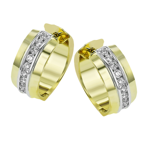 Hoop Earring in 18k Gold with Diamonds