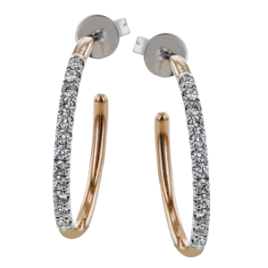 Hoop Earring in 18k Gold with Diamonds