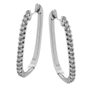Hoop Earring in 18k Gold with Diamonds