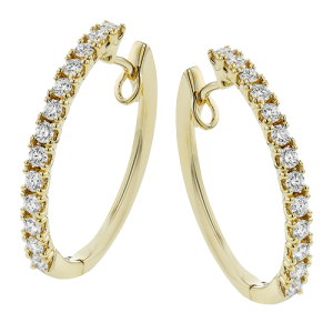 Hoop Earring in 18k Gold with Diamonds
