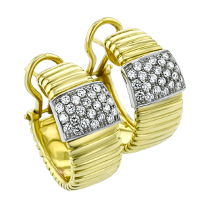 Hoop Earring in 18k Gold with Diamonds