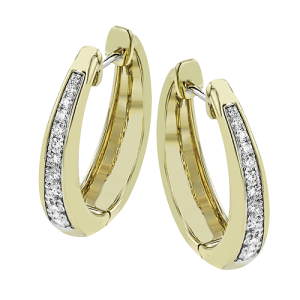 Hoop Earring in 18k Gold with Diamonds