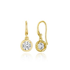 Round Diamond French Wire Earring