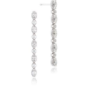 Mixed Diamond Drop Earrings