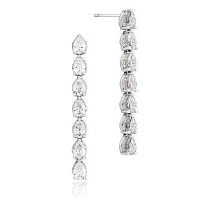 Pear Diamond Drop Earrings