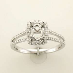 PLATINUM & 14K WHITE GOLD DIAMOND GRAY SPINEL RING