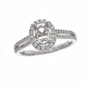 PLATINUM & 14K WHITE GOLD DIAMOND BLUE ZIRCON RING