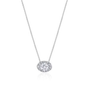 17" Horizontal Oval Bloom Diamond Necklace