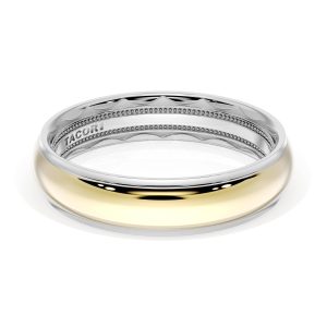 Rounded High Polish Finish Wedding Band