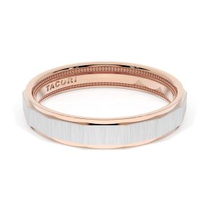 Satin Finish Faceted Wedding Band