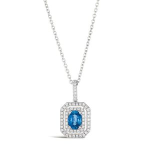 95% PLATINUM  GOLD DIAMOND CEYLON SAPPHIRE PENDANT