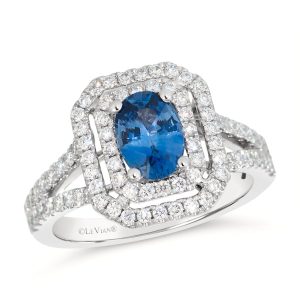 95% PLATINUM  GOLD DIAMOND CEYLON SAPPHIRE RING