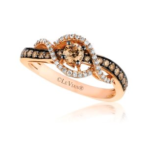 14K STRAWBERRY GOLD DIAMOND  RING