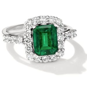 95% PLATINUM  GOLD DIAMOND NEW EMERALD RING