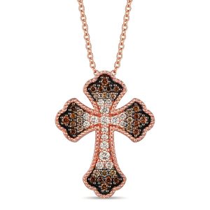 14K STRAWBERRY GOLD DIAMOND  PENDANT