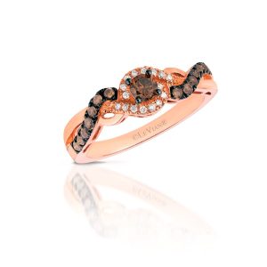 14K STRAWBERRY GOLD DIAMOND  RING