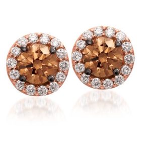 14K STRAWBERRY GOLD DIAMOND  EARRINGS
