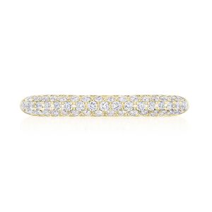 Triple Row Pavé Wedding Band